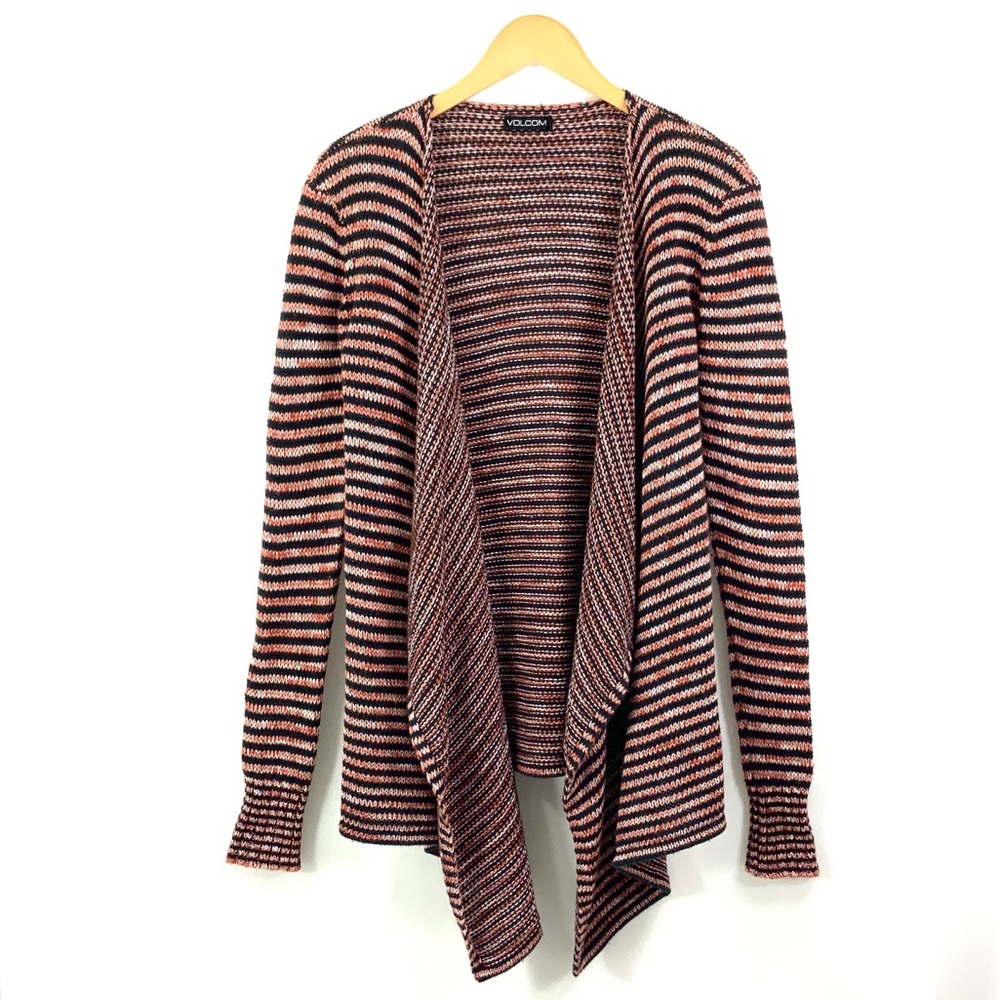 VOLCOM Long Sleeve Sweater Medium Open Front Cardigan Duster Sweater D16